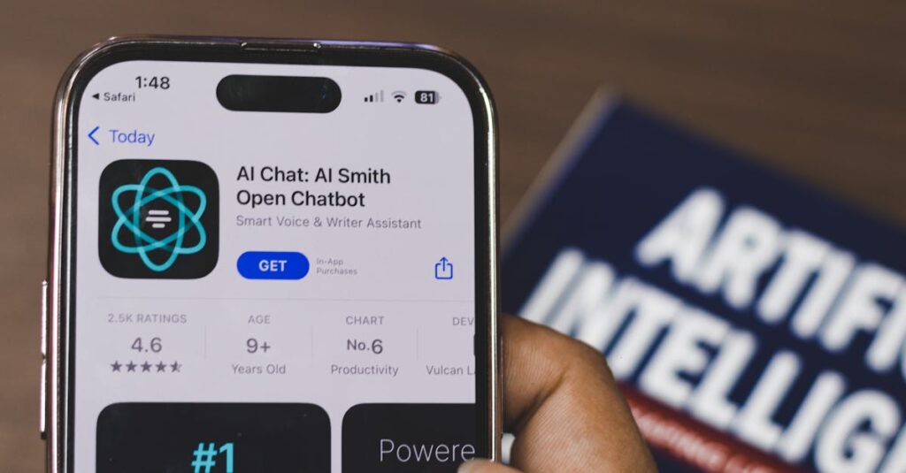 会社員がスマホで使えるAI副業ツールを操作している様子のイメージ画像