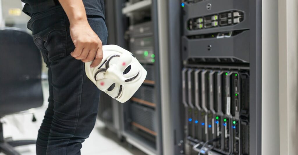 副業ブログのサーバー運用とセキュリティ対策を解説するイメージ。安全な運用やバックアップ、アクセス分析の図。