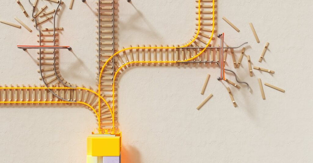 AI副業のリスクと倫理的課題を象徴するイメージ。チャンスとリスクの天秤を描いたビジュアル。