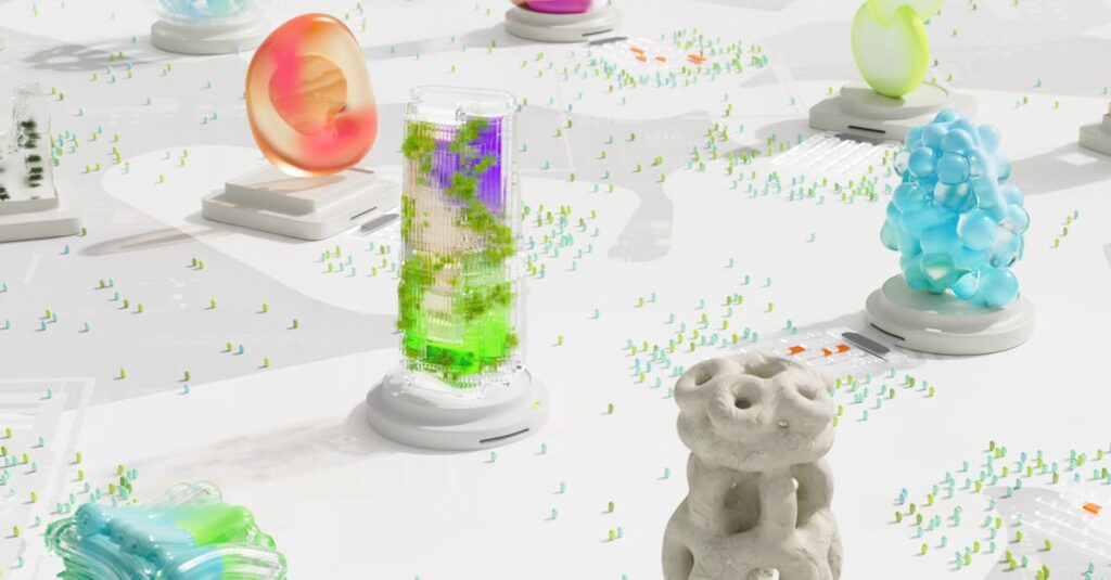 AIツールと人間の発想力が融合し、新しい価値を生み出す様子を描いたイメージ。