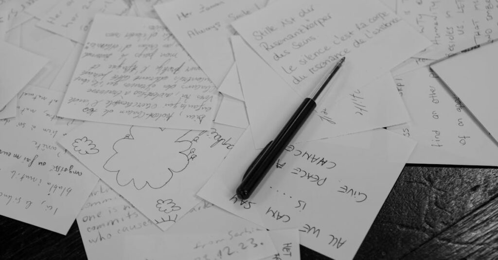 noteでファンを惹きつけるテーマ設定や記事アイデアを考える様子を表すイメージ。