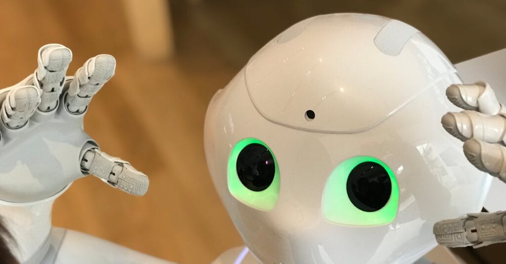 AIブログ時代のチャンスを象徴する未来的なイメージ。AIと人間が協力しながらブログを運営する様子を表している。