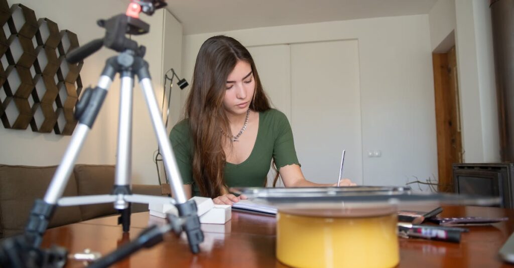 毎日ブログを書く習慣を身につけるためのルーティンをイメージしたデスクと日記のイラスト